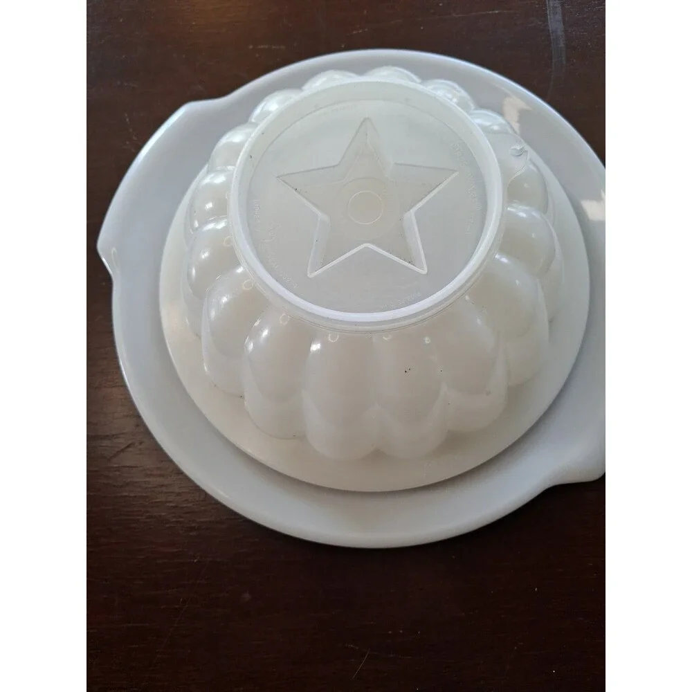 Vintage Tupperware White Jel-N-Serve Jello Mold, Tray, 4 Inserts Jello